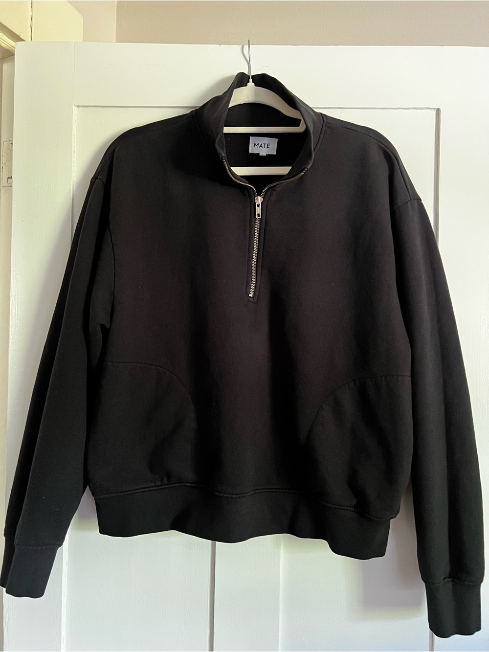 Mate the Label Black Half-Zip women’s sweatshirt size LARGE